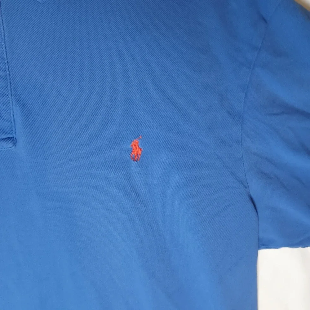 Ralph Lauren Polo Shirt Mens Size  XLT Blue‎ Cotton Short Sleeve Casual